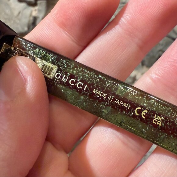 Gucci GG0034 Black Frame Glitter Web Branch Sunglasses - Picture 7 of 13